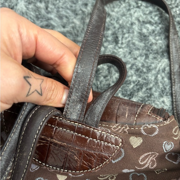 Brown Heart Pattern Backpack - Picture 10 of 12